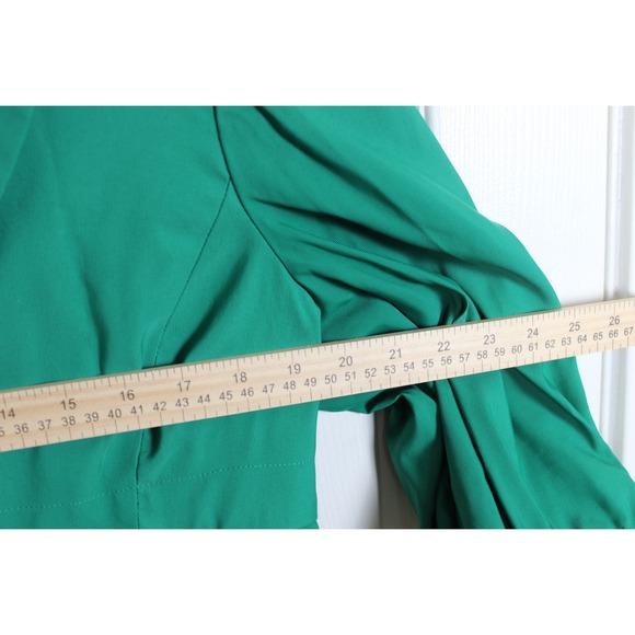 Nine West Green Coat Jacket Womens L Three Quarter Sleeve Collared Button‎ - Picture 5 of 5